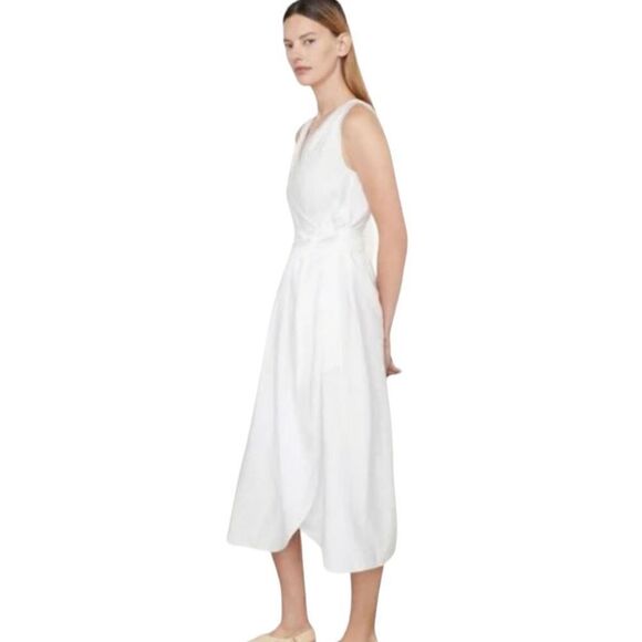 Vince white Sleeveless Double V-neck Wrap Dress Size Small - Picture 2 of 11
